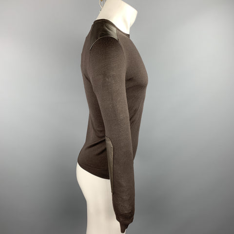 RALPH LAUREN Size XS Brown Merino Wool Crew-Neck Pullover