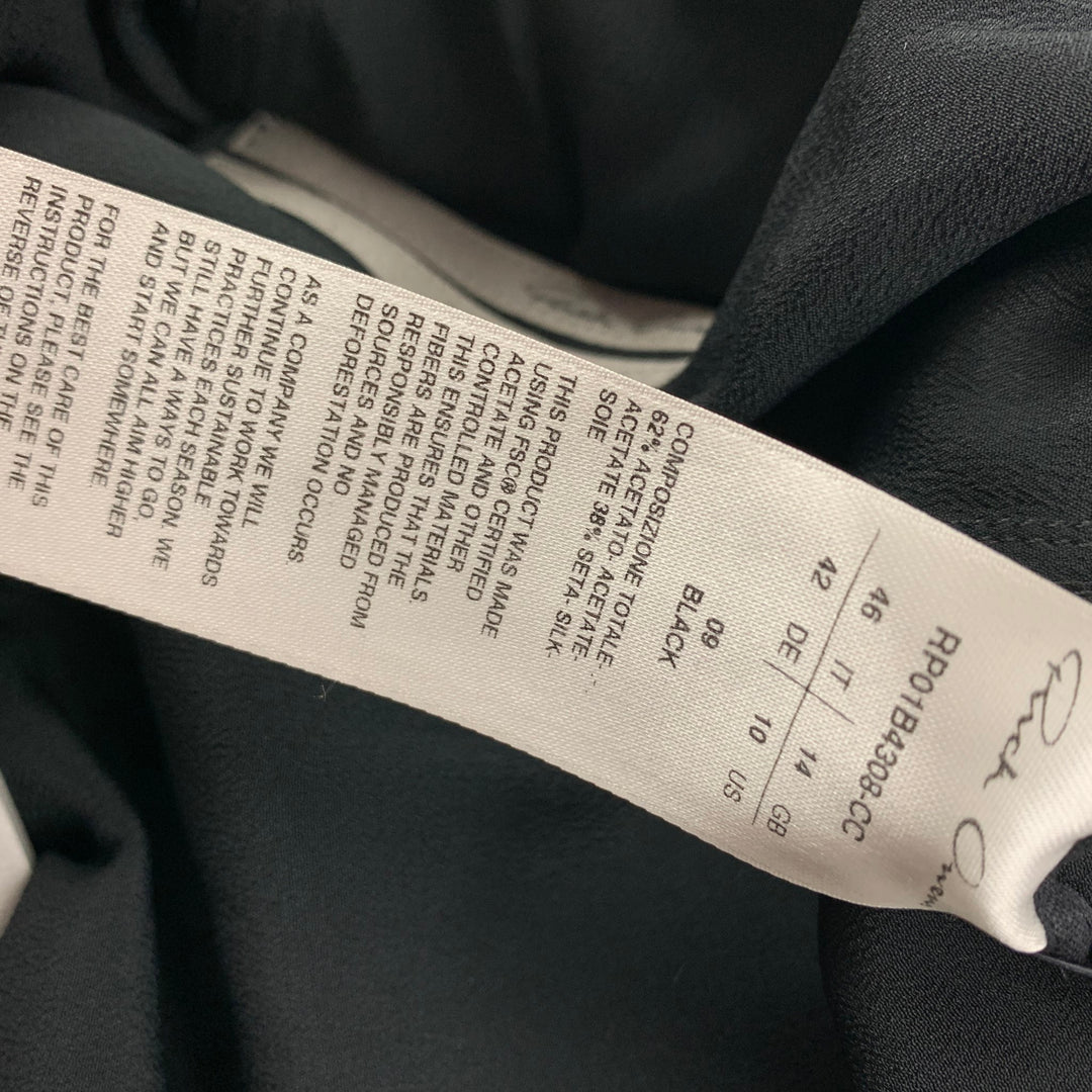 RICK OWENS FOGACHINE SS 22 Size 10 Black Acetate Silk Cropped Drop-Crotch Pants