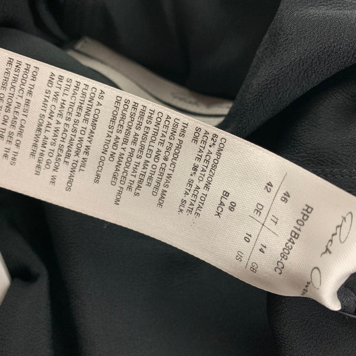 RICK OWENS FOGACHINE SS 22 Size 10 Black Acetate Silk Cropped Drop-Crotch Pants