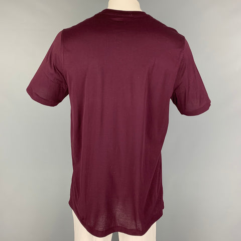 RALPH LAUREN Purple Label Size L Burgundy Cotton Crew-Neck T-shirt