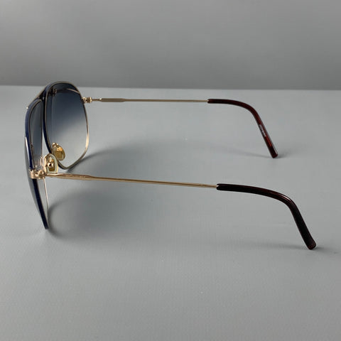 YVES SAINT LAURENT Lunettes de soleil en métal argenté noir