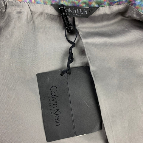 CALVIN KLEIN COLLECTION Size 38 Multi-Color Spotted Polyester Notch Lapel Suit