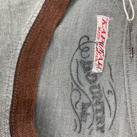 KAPITAL Size M Taupe Dyed Cotton Crew-Neck Long sleeve t-shirt