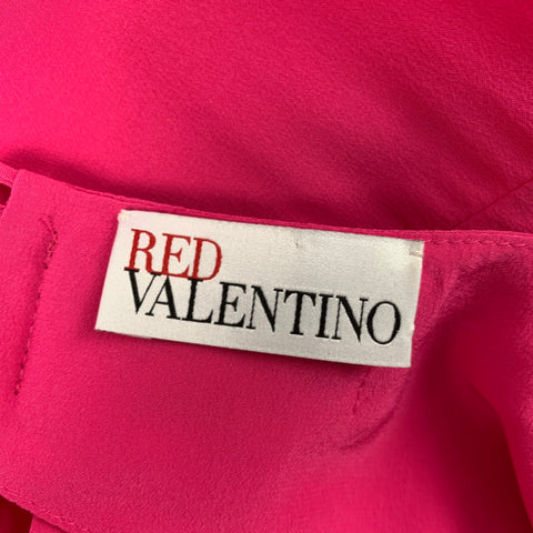 RED VALENTINO Size 6 Pink Silk Long Sleeve Dress