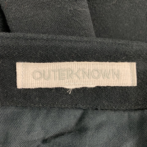 OUTERKNOWN Pantalon décontracté en coton noir avec braguette boutonnée taille 32