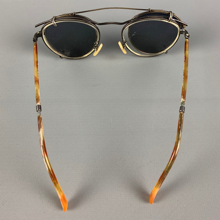 OLIVER PEOPLES Brown Metal Shield Sunglasses