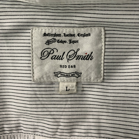 PAUL SMITH Size L White Mixed Fabrics Cotton Button Up  Long Sleeve Shirt