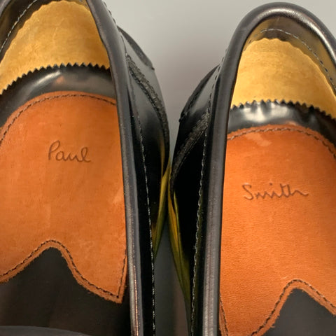 PS by PAUL SMITH Size 9 Black & Green Leather Slip On Loafers