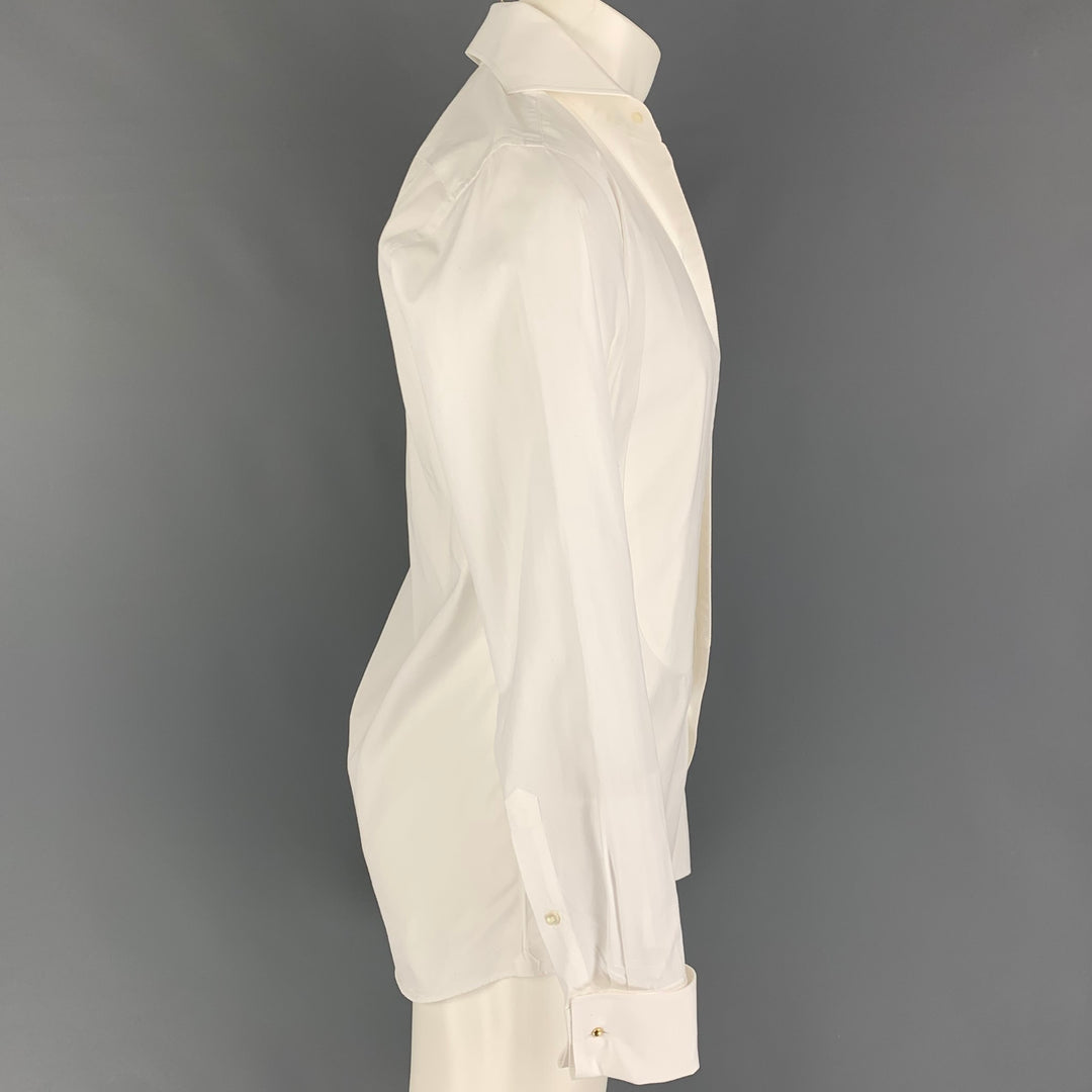 PHINEAS COLE Taille XS Chemise de smoking en coton blanc à manches longues