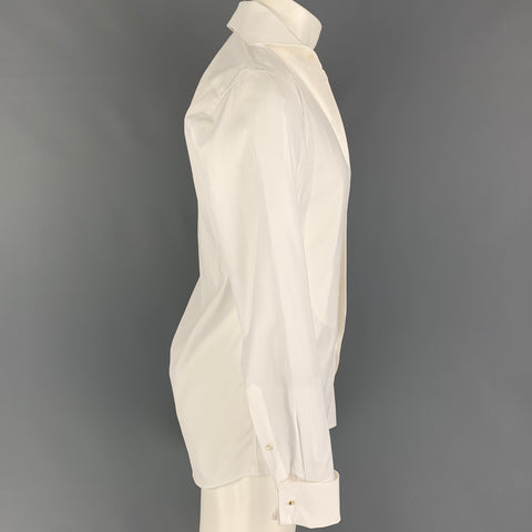 PHINEAS COLE Size XS White Cotton Tuxedo Long Sleeve Shirt