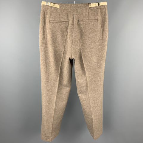 OUR LEGACY Size 32 Taupe Solid Wool / Polyester 32 Pleated Borrowed Chino Pants