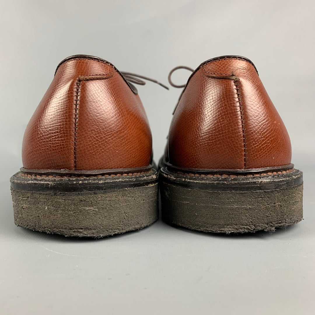 ALDEN Size 11 Brown Textured Leather Lace Up All Weather Walker Shoes
