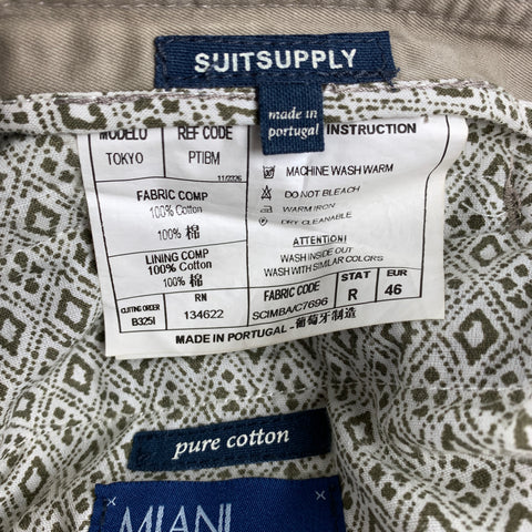MIANI Size 30 Stone Cotton Cargo Pockets Casual Pants