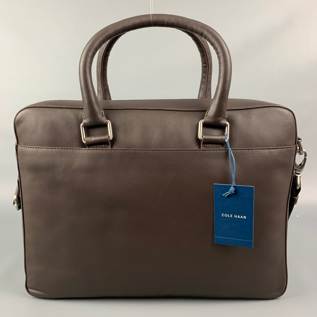 COLE HAAN Brown Leather Briefcase Bag
