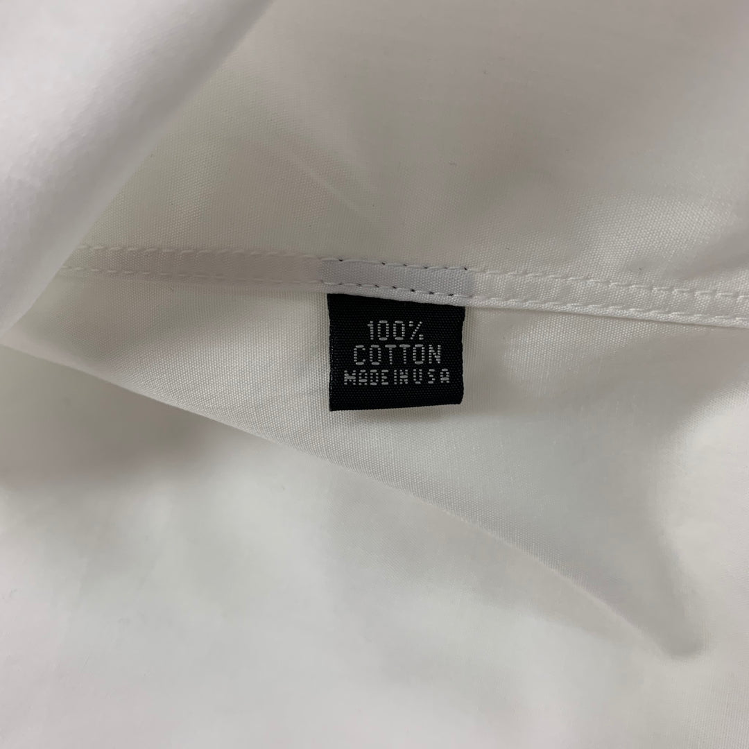 BERGDORF GOODMAN Camisa de manga larga con botones de algodón blanco talla M