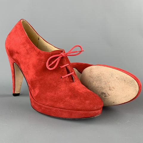 CÉRÉMONIE D'OUVERTURE Taille 7 Bottines à plateforme en daim rouge