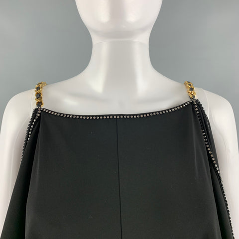 BURBERRY Taille 4 Robe à chaîne perlée en viscose élasthanne noire