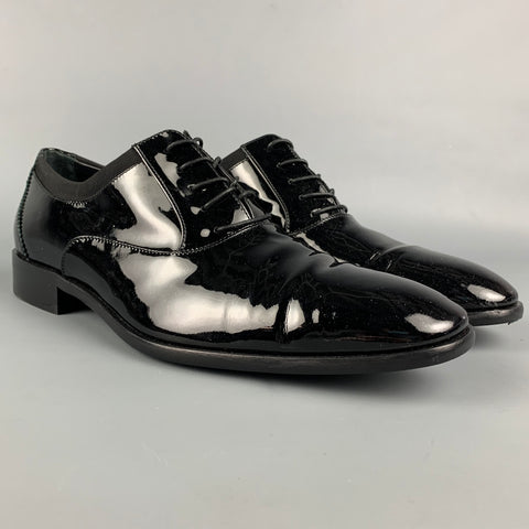 SALVATORE FERRAGAMO Taille 8.5 Chaussures à lacets en cuir noir