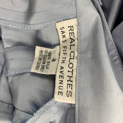 REAL CLOTHES Talla 4 Pantalones cortos de talle alto de seda azul claro