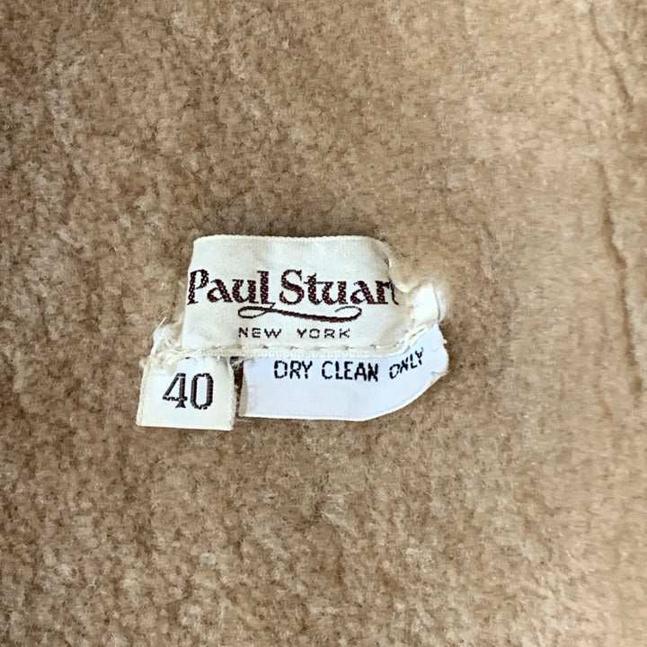 PAUL STUART Size 40 Tan Shearling Notch Lapel Coat