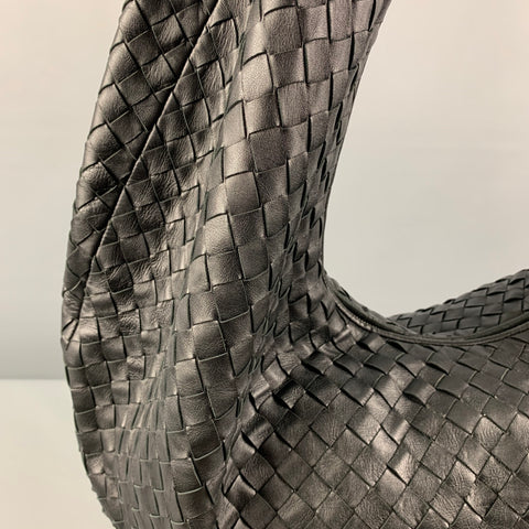 BOTTEGA VENETA Black Leather Maxi Inrecciato Jodie Handbag