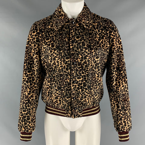 GARCONS INFIDELES Taille M Veste Snaps Imprimé Animal Noir Tan