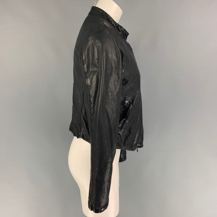 GIORGIO BRATO Size M Black Leather Zip Up Jacket
