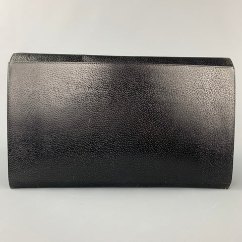 RALPH LAUREN Sac porte-documents rectangulaire en cuir de porc noir