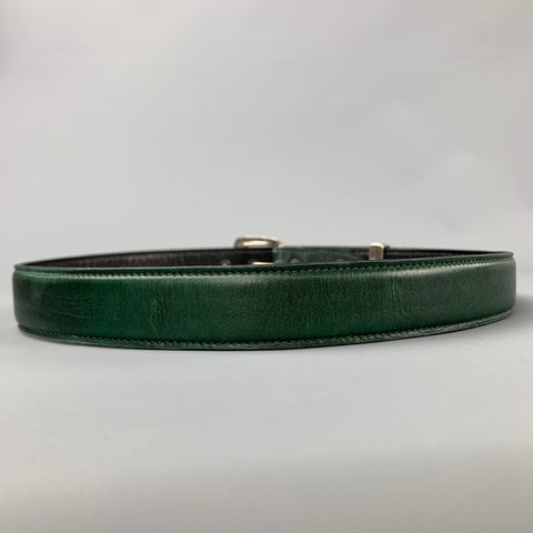 DOUGLAS MAGNUS Size S Dark Green Sterling Silver Leather Heartline Belt
