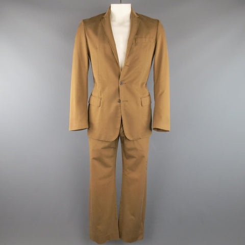 MAISON MARTIN MARGIELA 38 Tan Brown Cotton Chino Casual Suit