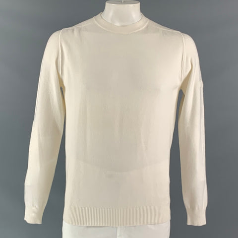 STONE ISLAND Size L Cream Crew-Neck Pullover