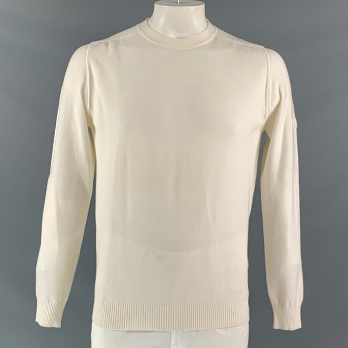 STONE ISLAND Size L Cream Crew-Neck Pullover