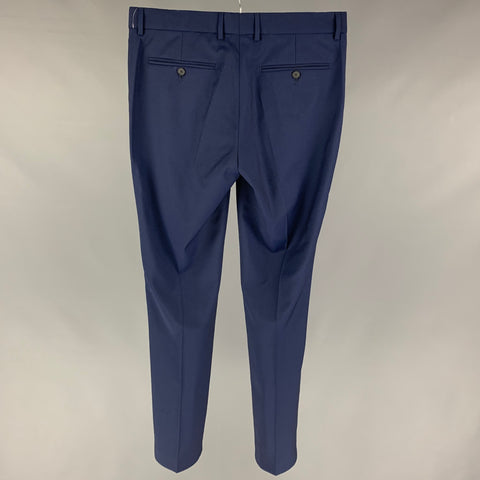 THE KOOPLES Size 32 Blue Wool Zip Fly Dress Pants