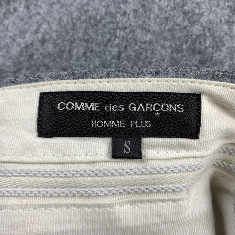 COMME des GARCONS HOMME PLUS Size S Grey Stitched Wool Blend Dress Pants
