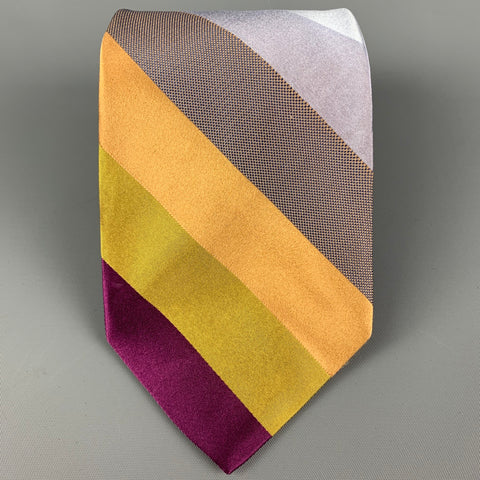 IKE BEHAR Multi-Color Diagonal Stripe Silk Tie