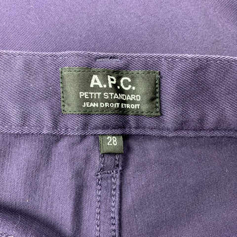 A.P.C. Size 28 Purple Cotton Jean Cut Casual Pants