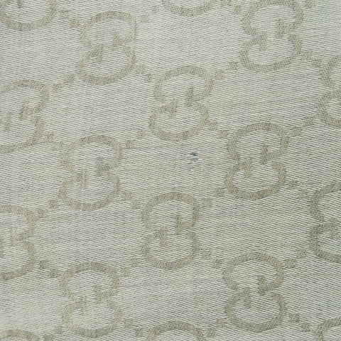 GUCCI Oatmeal Beige Wool / Silk Guccissima Monogram Scarf