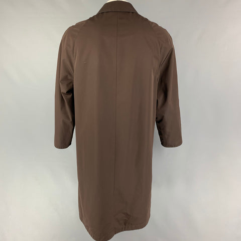 KITON Size 42 Brown Navy Reversible Cotton Blend Raglan Coat