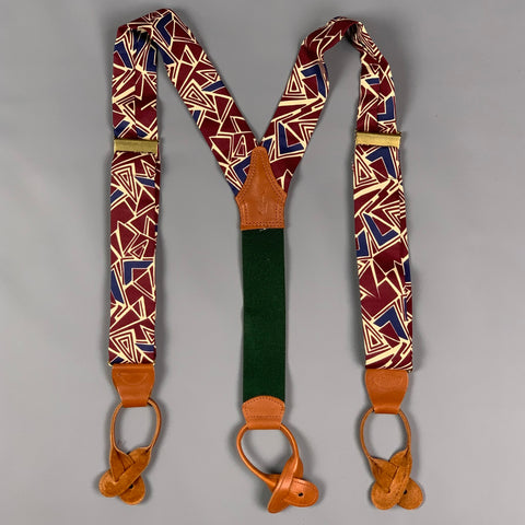 POLO by RALPH LAUREN One Size Burgundy Geometric Suspenders