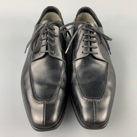 TOM FORD Zapatos con cordones y blucher con punta dividida de cuero negro Talla 11