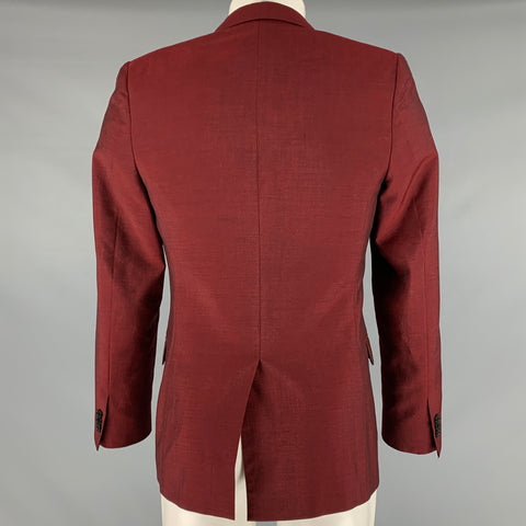 PS by PAUL SMITH Taille 36 Manteau de sport en laine et mohair bordeaux