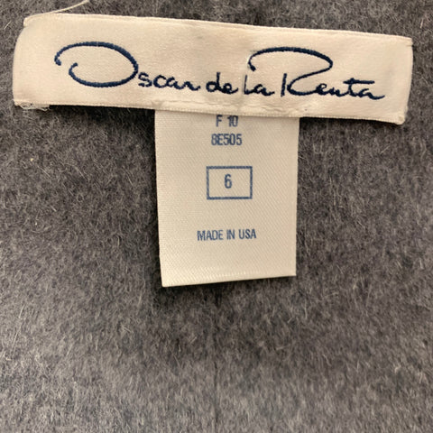 OSCAR DE LA RENTA Talla 6 Chaqueta de mezcla de lana virgen roja amarilla