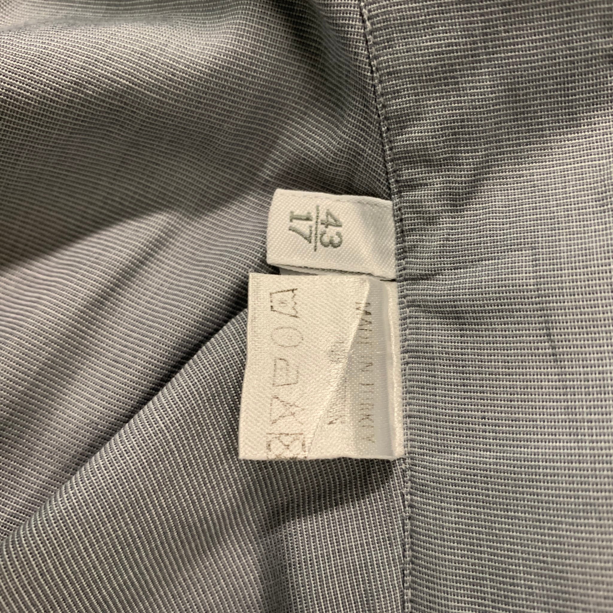 ERMENEGILDO ZEGNA Size XL Grey Cotton Long Sleeve Shirt – Sui