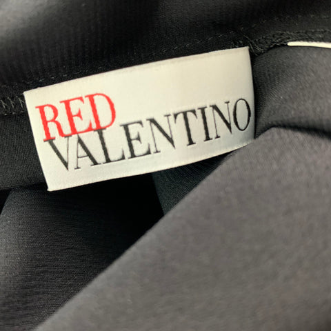RED VALENTINO Size M Black Ruffled Buttoned Blouse