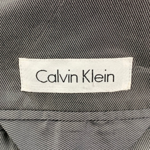 CALVIN KLEIN Size 42 Regular Grey Plaid Wool Blend Notch Lapel Suit