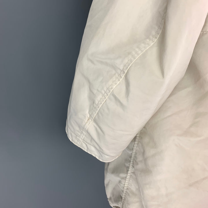 VISVIM Taille S Manteau Valdez Khampa asymétrique en nylon blanc cassé