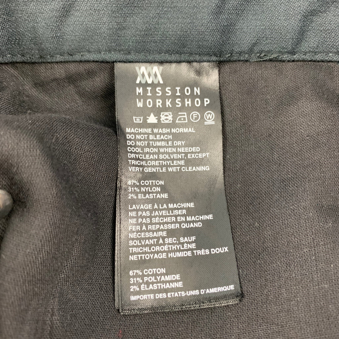 MISSION WORKSHOP Size 33 Navy Cotton Blend Jean Cut Casual Pants