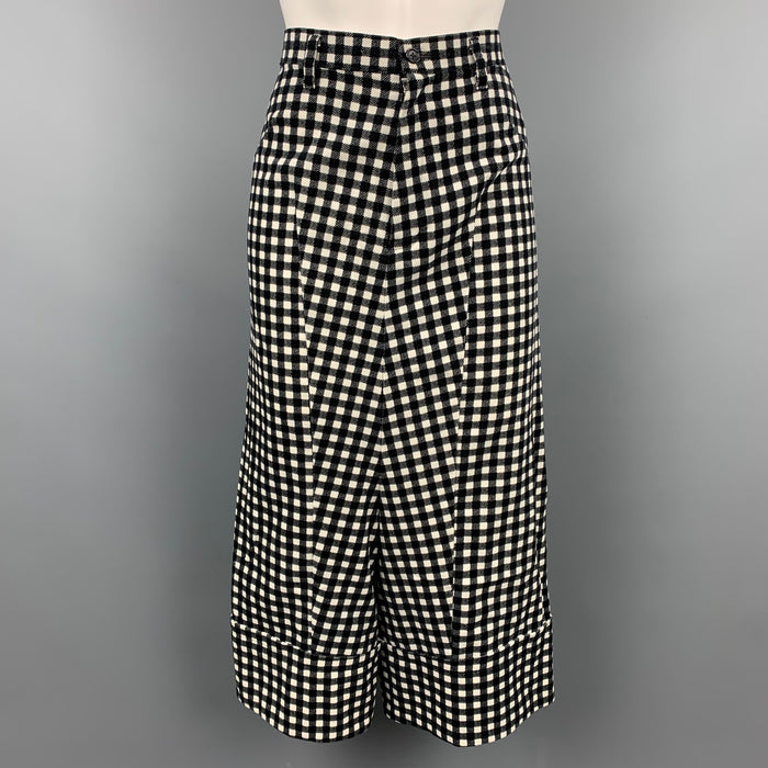 COMME des GARCONS TRICOT Size S Black & White Cotton Casual Pants