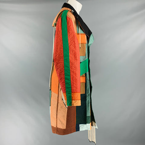 CRAIG GREEN FW18 Size L Multi-Color Patchwork Nylon Hooded Coat