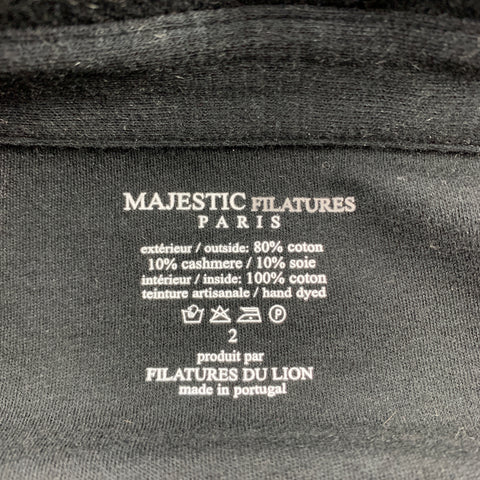 MAJESTIC FILATURES Size 2 Grey Ombre Cotton / Cashmere Button Up Shirt